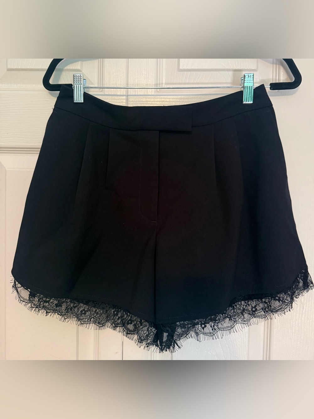 Zara Black Lace Trim Women's Dress Shorts